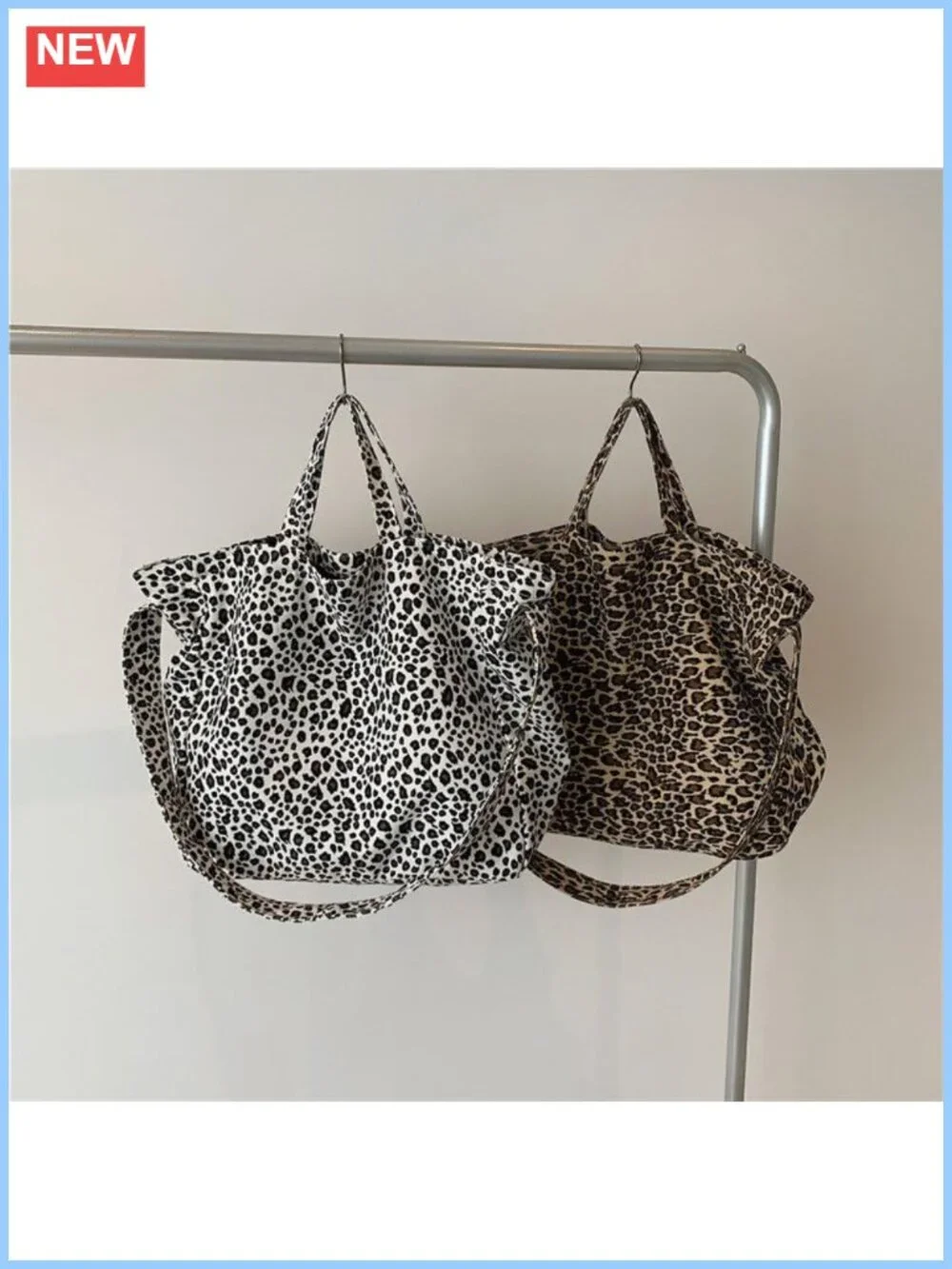Leopard Print Hobo Bag Large Capacity Shoulder Tote with Adjustable Strap